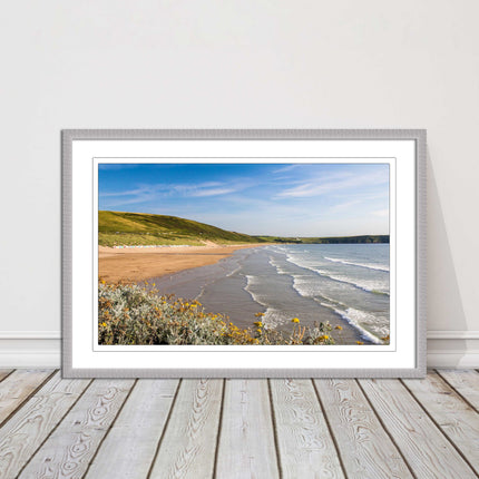 Woolacombe Beach, Devon. Sea view. framed picture print