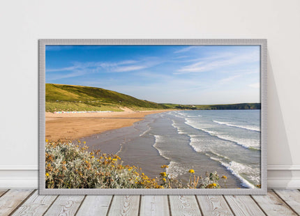 Woolacombe Beach, Devon. Sea view. framed picture print