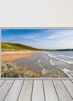 Woolacombe Beach, Devon. Sea view. framed picture print