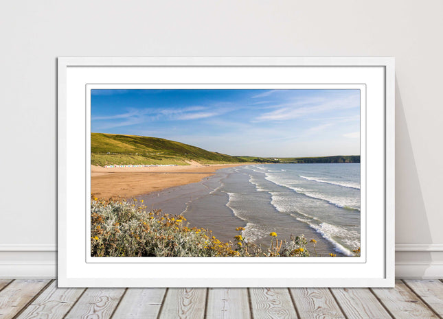 Woolacombe Beach, Devon. Sea view. framed picture print