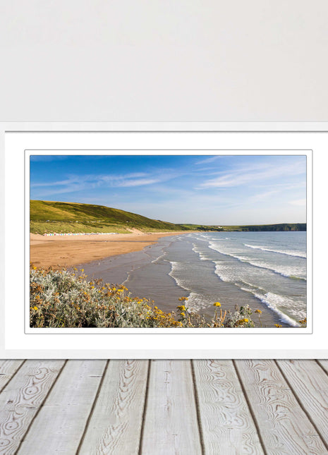 Woolacombe Beach, Devon. Sea view. framed picture print