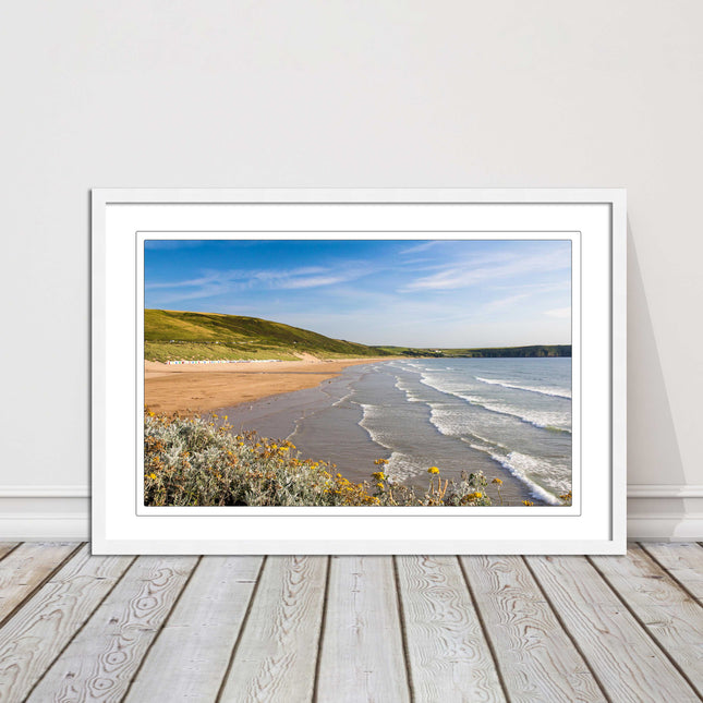 Woolacombe Beach, Devon. Sea view. framed picture print