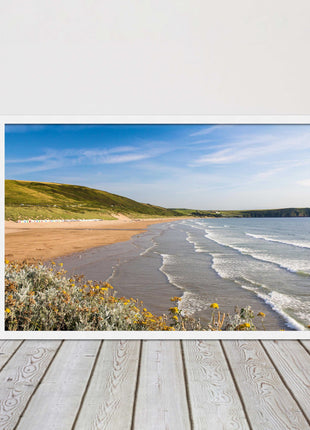 Woolacombe Beach, Devon. Sea view. framed picture print