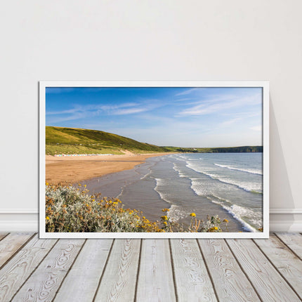 Woolacombe Beach, Devon. Sea view. framed picture print