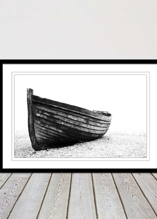 old rowing boat black and white art framed picture print choice of frame