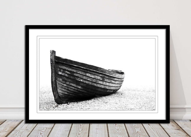 old rowing boat black and white art framed picture print choice of frame