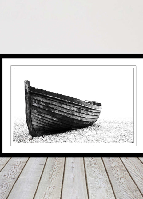 old rowing boat black and white art framed picture print choice of frame