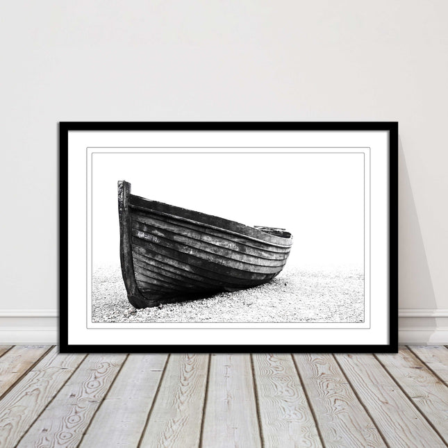 old rowing boat black and white art framed picture print choice of frame