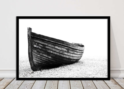 old rowing boat black and white art framed picture print choice of frame