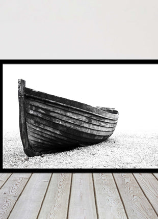 old rowing boat black and white art framed picture print choice of frame