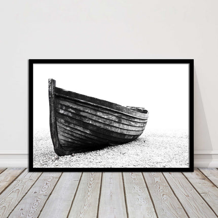 old rowing boat black and white art framed picture print choice of frame