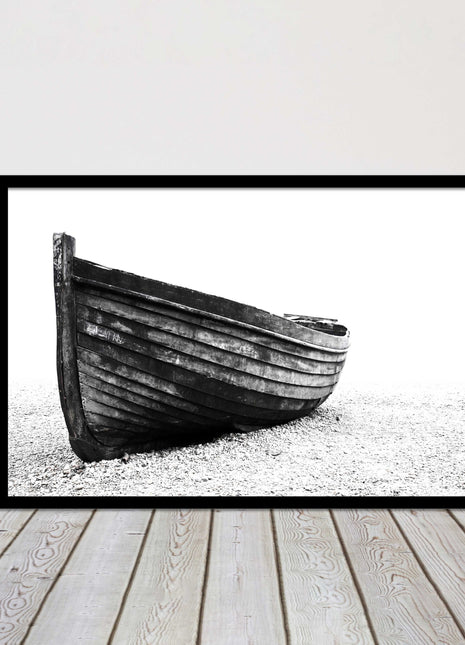 old rowing boat black and white art framed picture print choice of frame