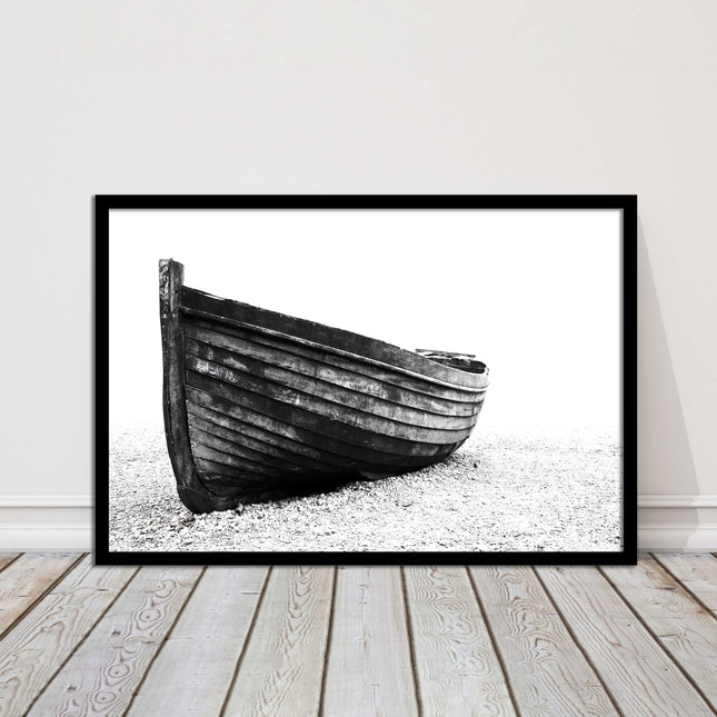 old rowing boat black and white art framed picture print choice of frame