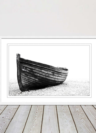 old rowing boat black and white art framed picture print choice of frame