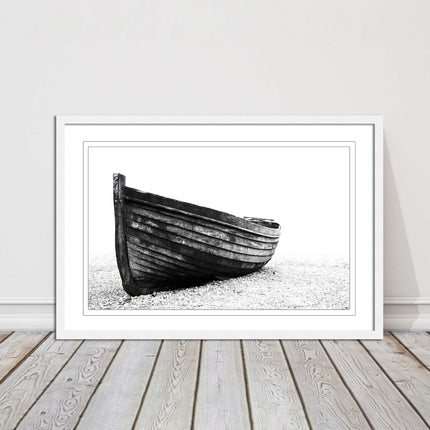 old rowing boat black and white art framed picture print choice of frame