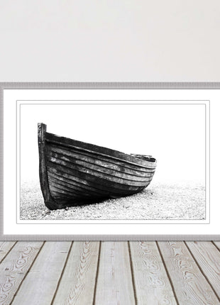 old rowing boat black and white art framed picture print choice of frame