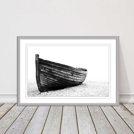 old rowing boat black and white art framed picture print choice of frame