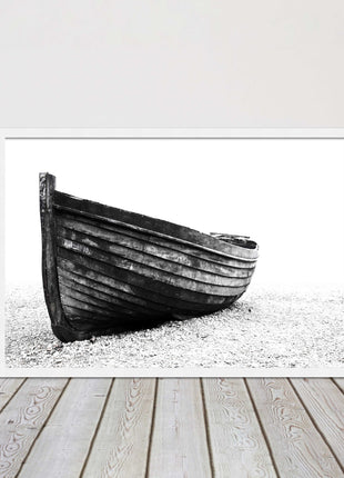old rowing boat black and white art framed picture print choice of frame