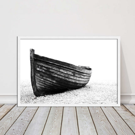 old rowing boat black and white art framed picture print choice of frame
