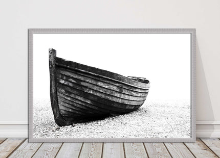 old rowing boat black and white art framed picture print choice of frame
