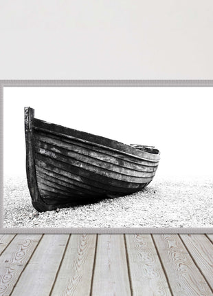 old rowing boat black and white art framed picture print choice of frame