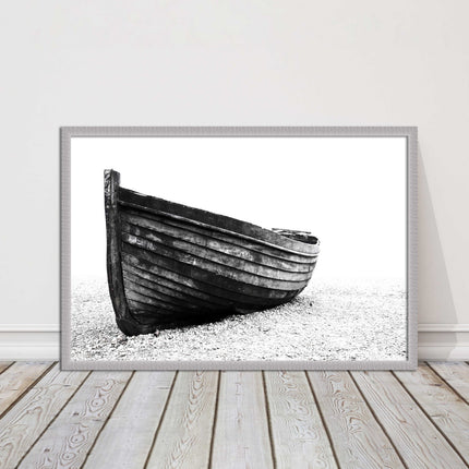 old rowing boat black and white art framed picture print choice of frame