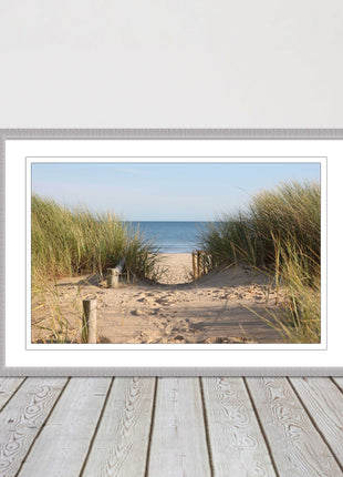 Beach Path sandbanks in the sand dunes. framed picture print choice frames