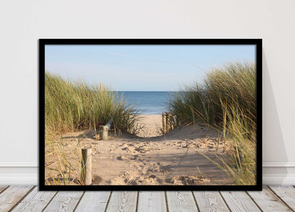 Beach Path sandbanks in the sand dunes. framed picture print choice frames