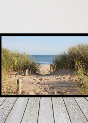 Beach Path sandbanks in the sand dunes. framed picture print choice frames
