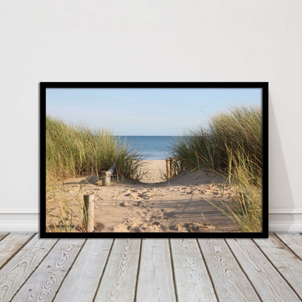 Beach Path sandbanks in the sand dunes. framed picture print choice frames