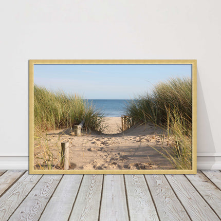 Beach Path sandbanks in the sand dunes. framed picture print choice frames