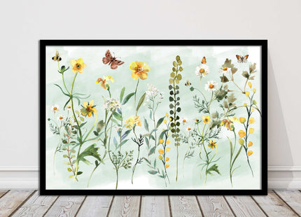 Spring Wild flowers. Framed picture with choice of frame colours.
