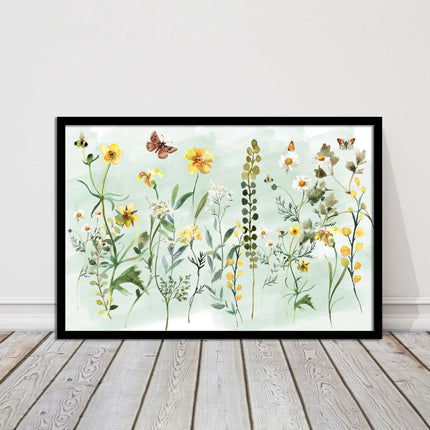 Spring Wild flowers. Framed picture with choice of frame colours.