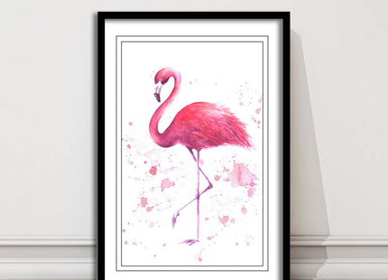 pink flamig colour paint splash white background framed print choice of colours