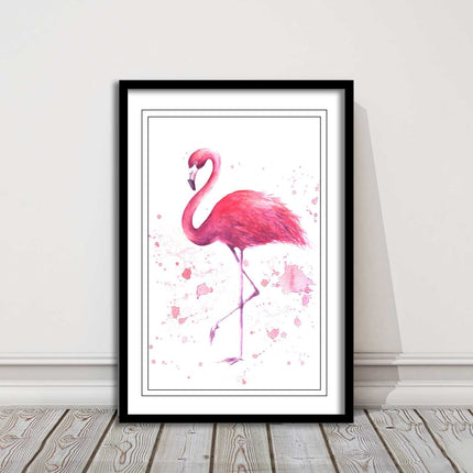 pink flamig colour paint splash white background framed print choice of colours