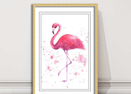 pink flamig colour paint splash white background framed print choice of colours