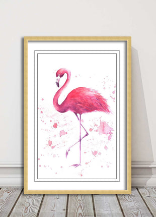 pink flamig colour paint splash white background framed print choice of colours