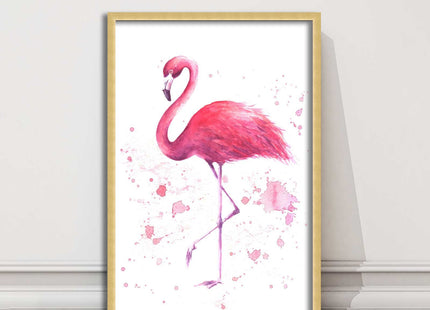 pink flamig colour paint splash white background framed print choice of colours