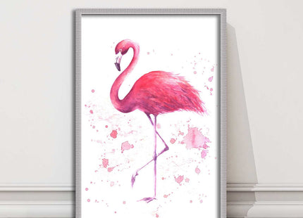pink flamig colour paint splash white background framed print choice of colours