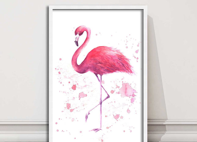 pink flamig colour paint splash white background framed print choice of colours
