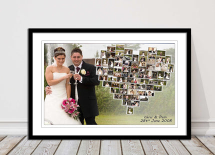 Wedding photo heart collage with frame included my photos in a heart shape