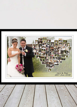 Wedding photo heart collage with frame included my photos in a heart shape