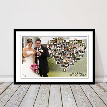 Wedding photo heart collage with frame included my photos in a heart shape