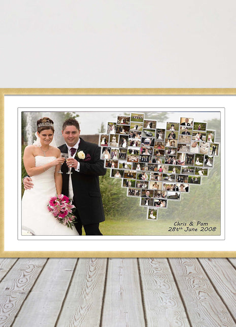 Wedding photo heart collage with frame included my photos in a heart shape