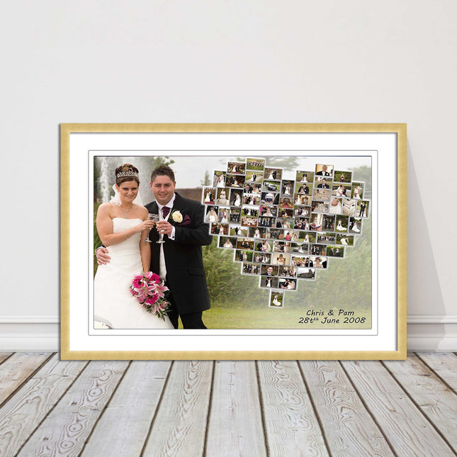 Wedding photo heart collage with frame included my photos in a heart shape