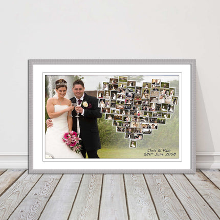 Wedding photo heart collage with frame included my photos in a heart shape