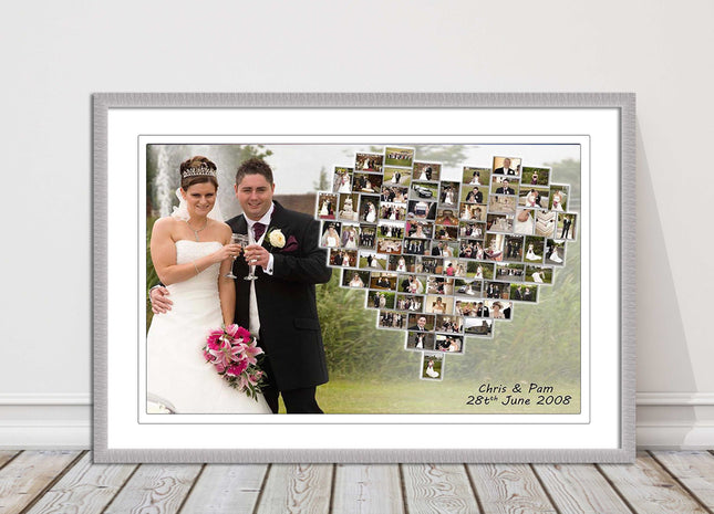 Wedding photo heart collage with frame included my photos in a heart shape