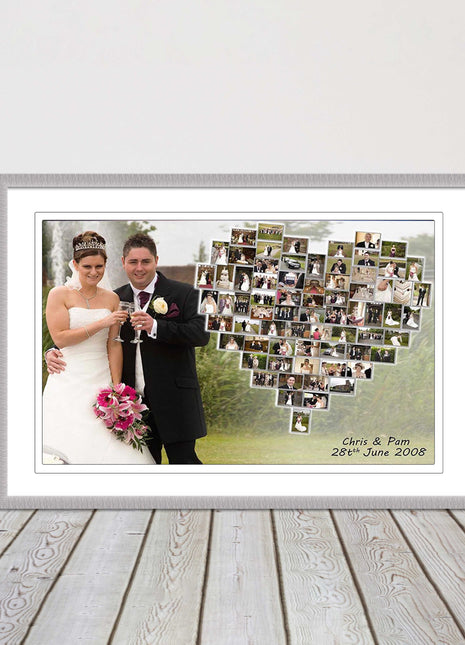 Wedding photo heart collage with frame included my photos in a heart shape