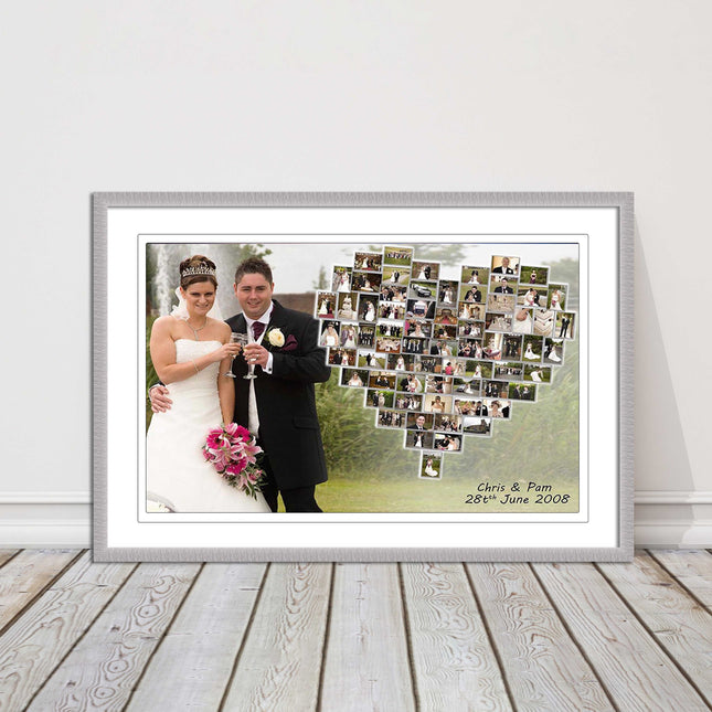 Wedding photo heart collage with frame included my photos in a heart shape