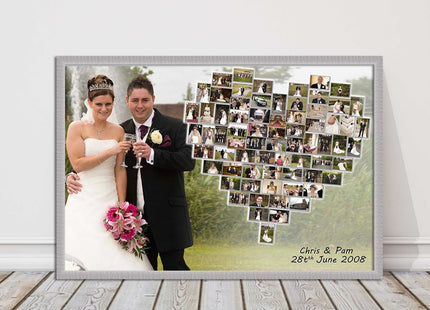Wedding photo heart collage with frame included my photos in a heart shape